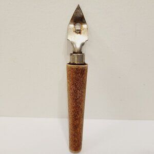 Vtg Edlund Co Inc Bottle Can Opener Punch Wood Handle Burlington VT USA